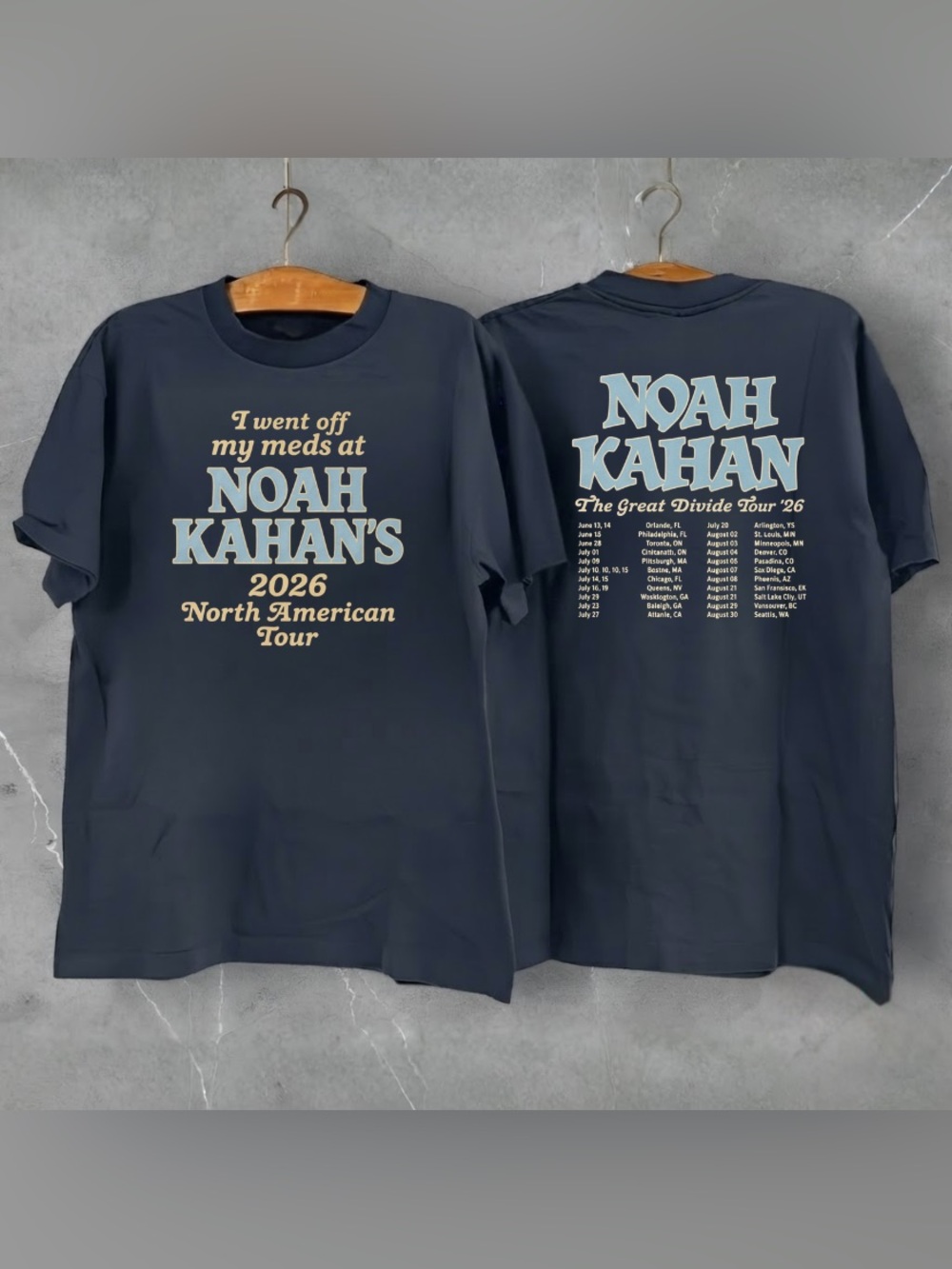 Navy Noah Kahan 2026 Tour Graphic Tee